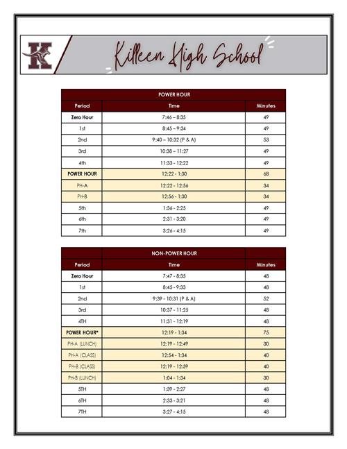 Bell Schedule